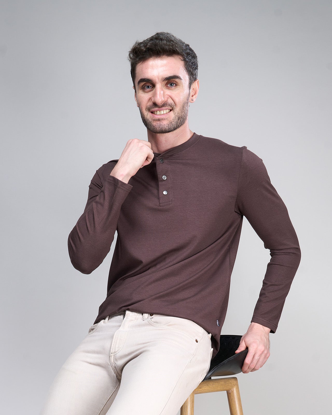 Bamboo Long Sleeve Henley T-Shirt Soft Sustainable Style